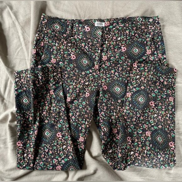 J. Crew Skimmer Ankle Pant Floral Begonia Office Work Pants‎ - Picture 7 of 8